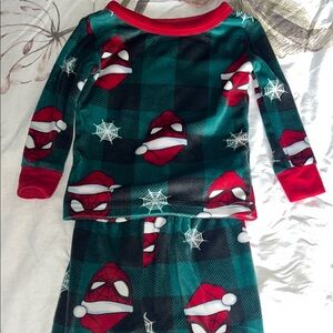 Kids Spider Pajamas - Red and Green